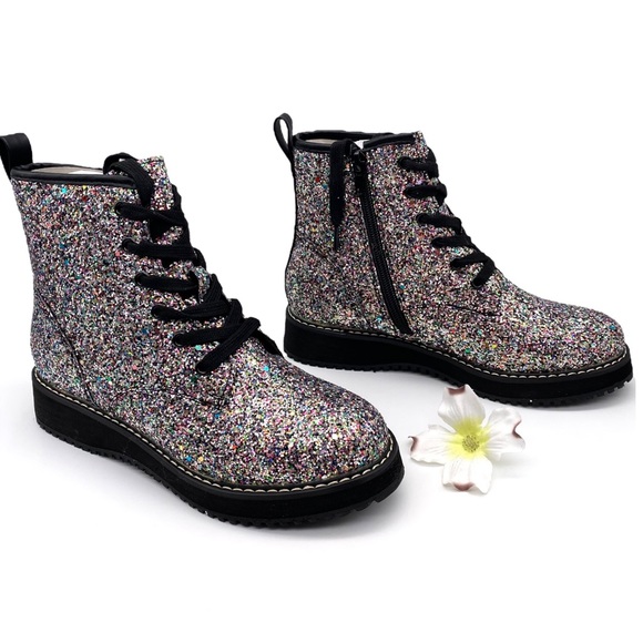 10. NIB Madden Girl Tory Multi-Glitter Combat Boot, 4 - Picture 6 of 12